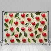 Aperturee - Aperturee Scattered Cherry Leaves Fruit Valentines Day Backdrop